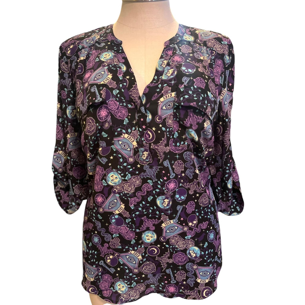 Torrid 2 (2X 18/20) Disney Haunted Mansion Georgette Harper Pullover Blouse